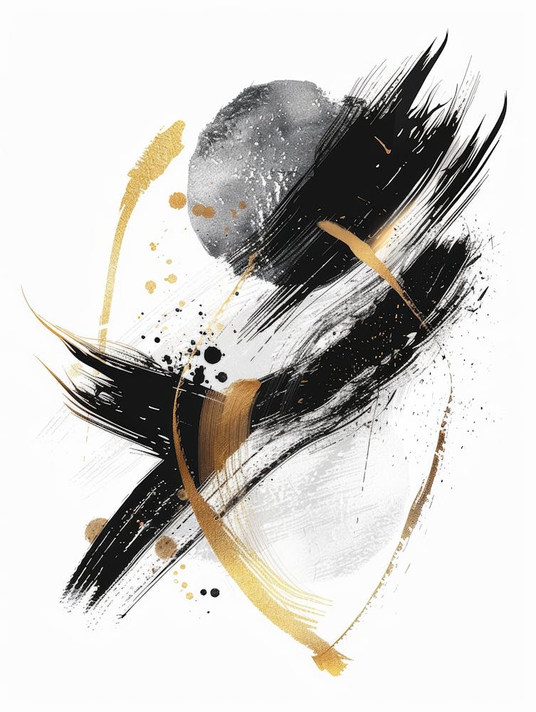 Abstract Black And Gold Canvas Print 21