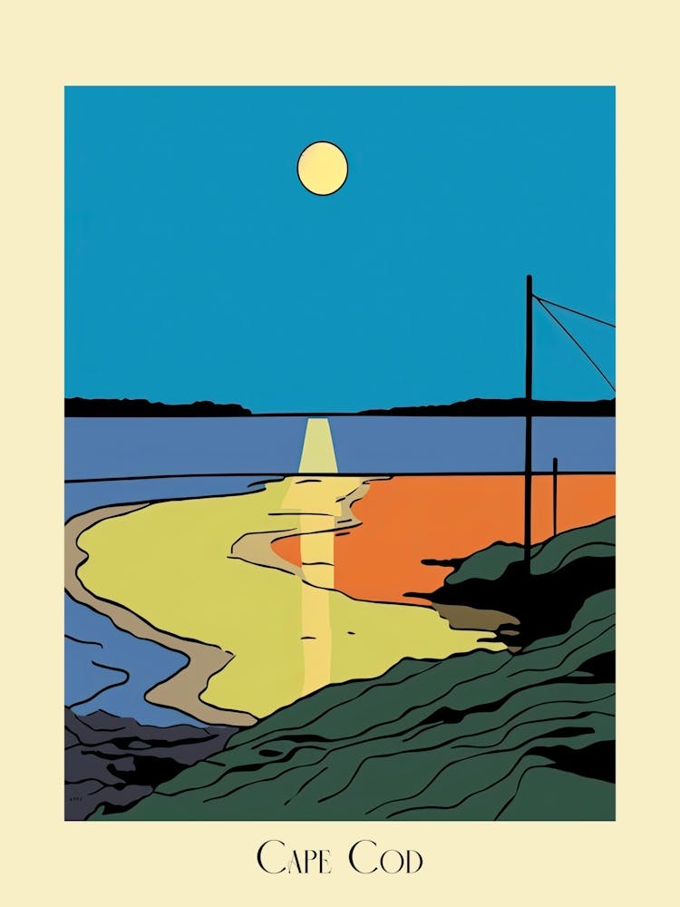 Poster Of Minimal Design Style Of Cape Cod Massachusetts, Usa 1