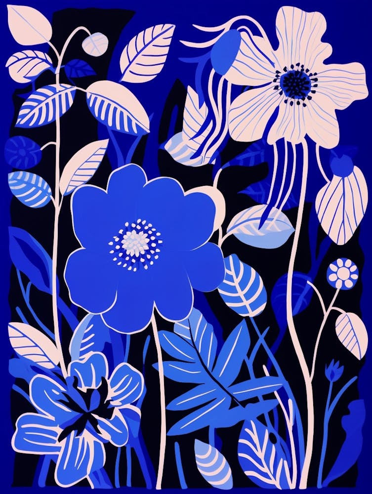 Blue Flower Illustration Passionflower 1