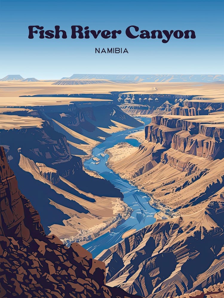 Fish River Canyon Namibia Africa Travel Art