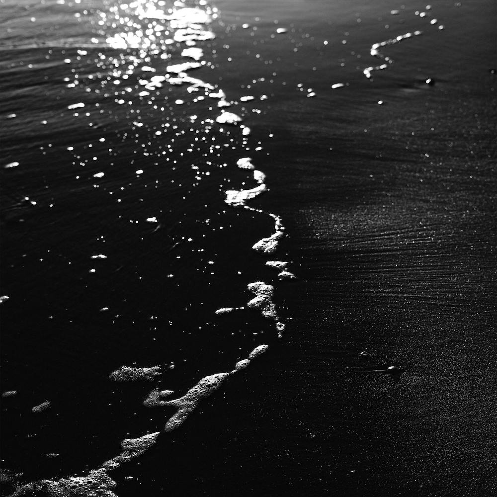 Calm Waves Close Up  Black And White Ocean Photography Square