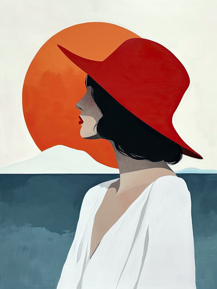 Woman In Red Hat, Minimalism