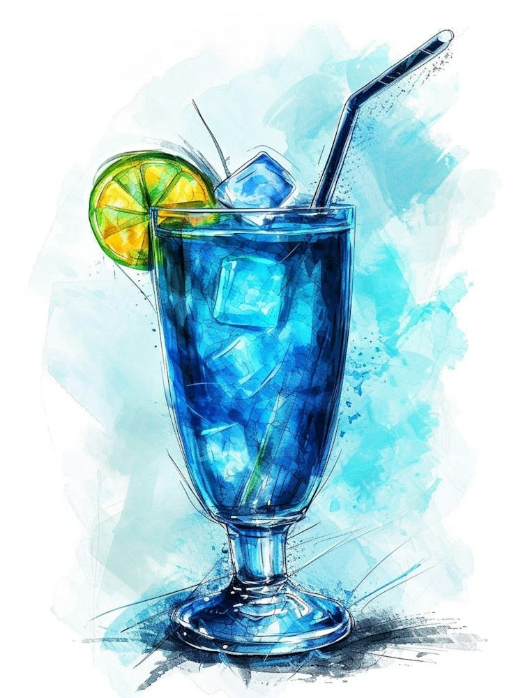 Blue Lagoon Watercolour  1