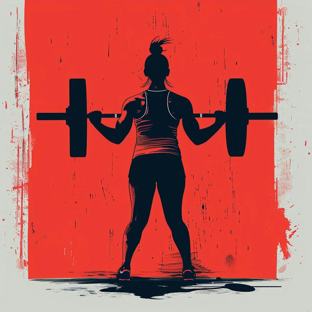 Silhouette d'une Femme Soulevant des Poids