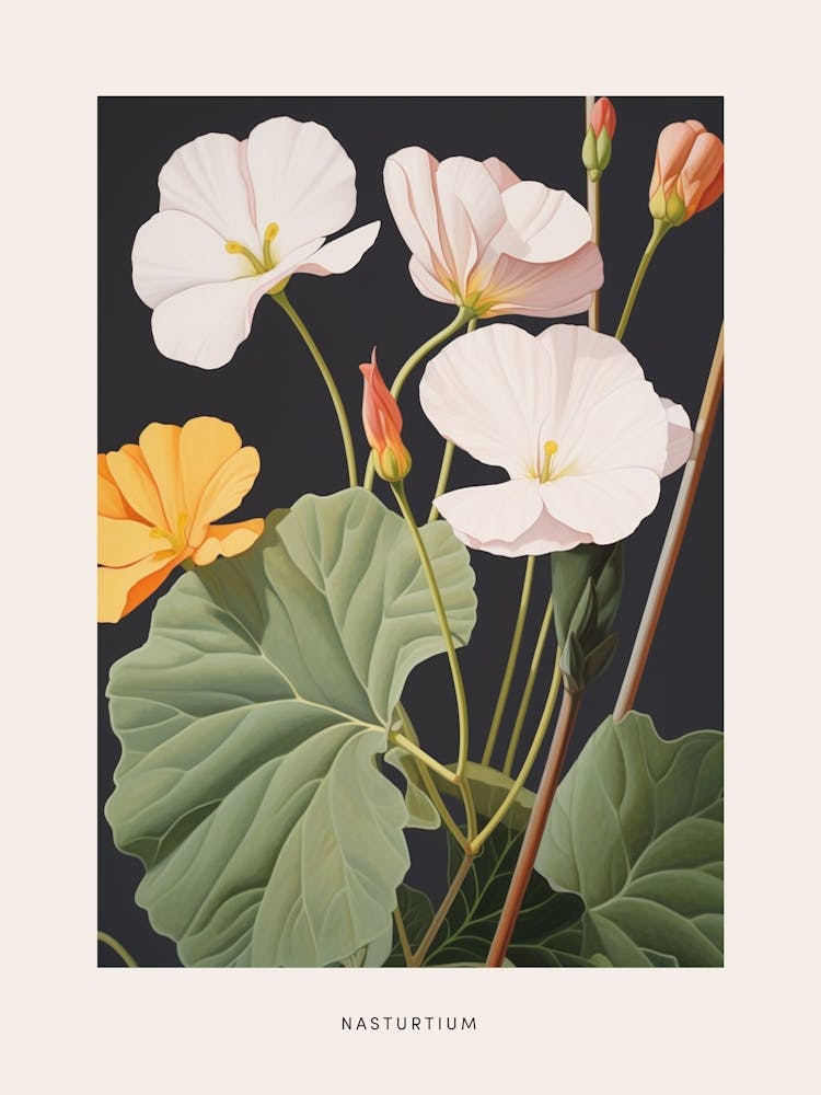 Flower Illustration Nasturtium 1 Poster