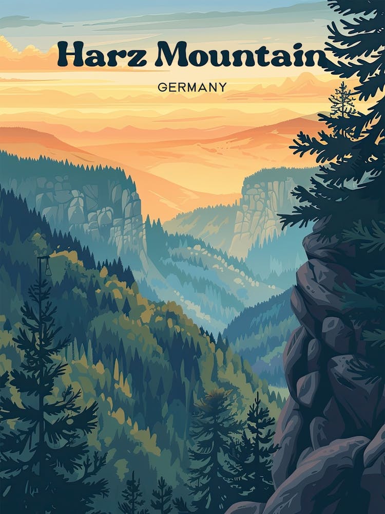 Harz Mountain Germany Beautiful Digital Travel Art