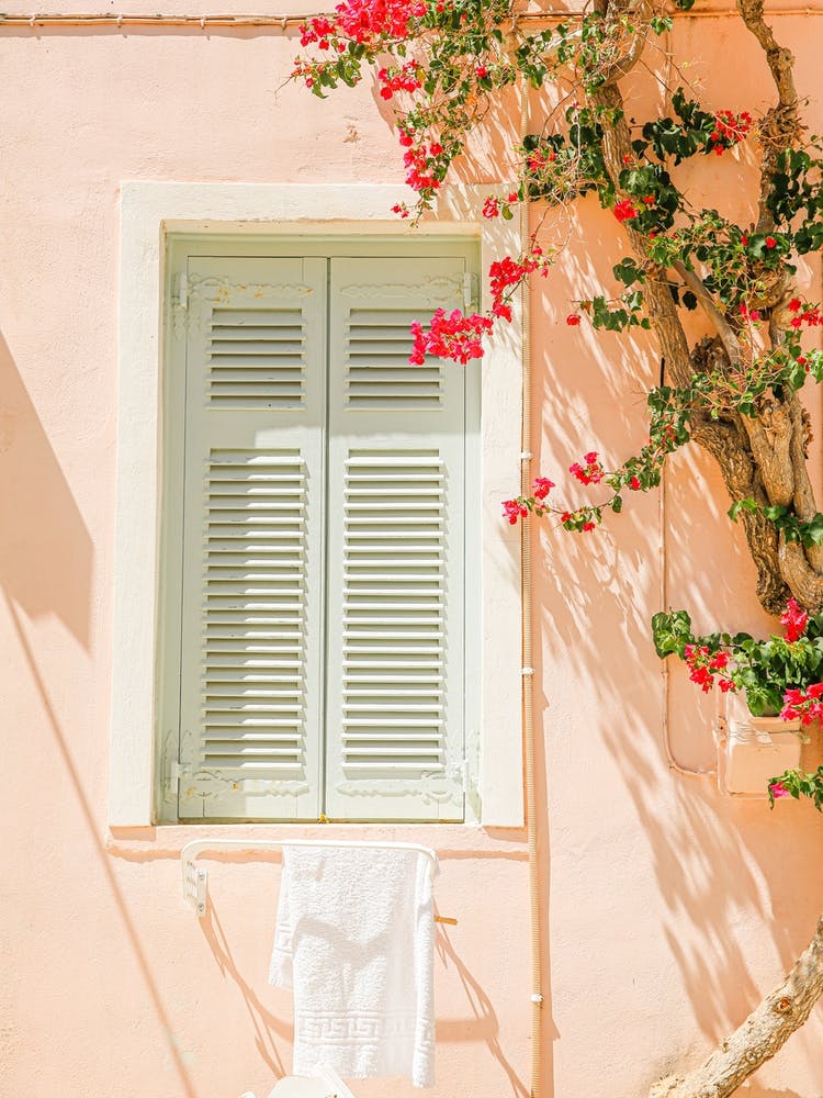 Greek Island Pink Shutter