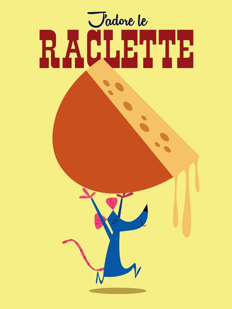 Jadore La Raclette Plakat Gelb & Orange
