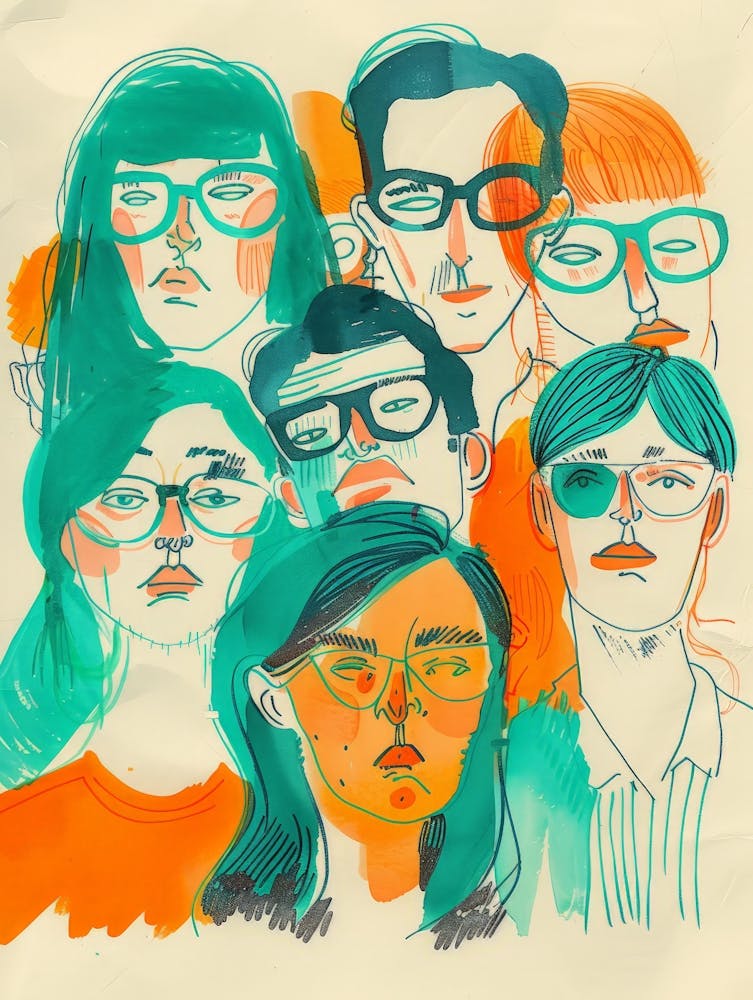 Group Of People With Glasses 1