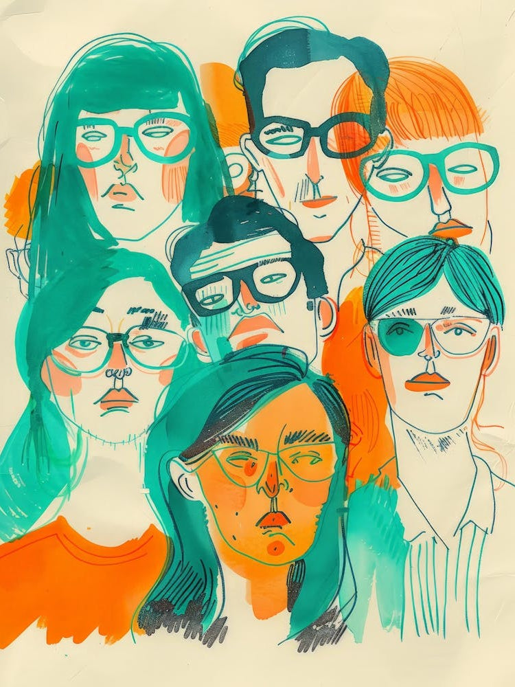 Group Of People With Glasses 1