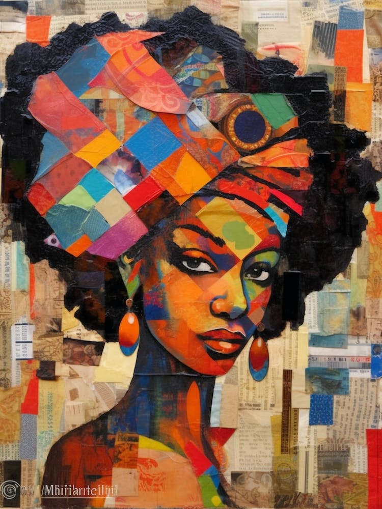 Afro Patchwork Portrait 6