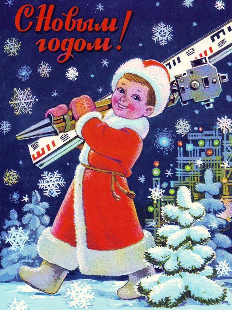 Little Boy With Camera Wishing You A Happy New Year, Soviet Vintage Poster