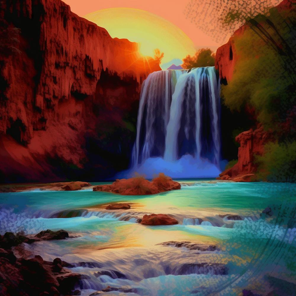 Sunset At The Falls