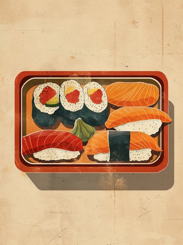 Bento Box Japanese Cuisine Mid Century Modern 3