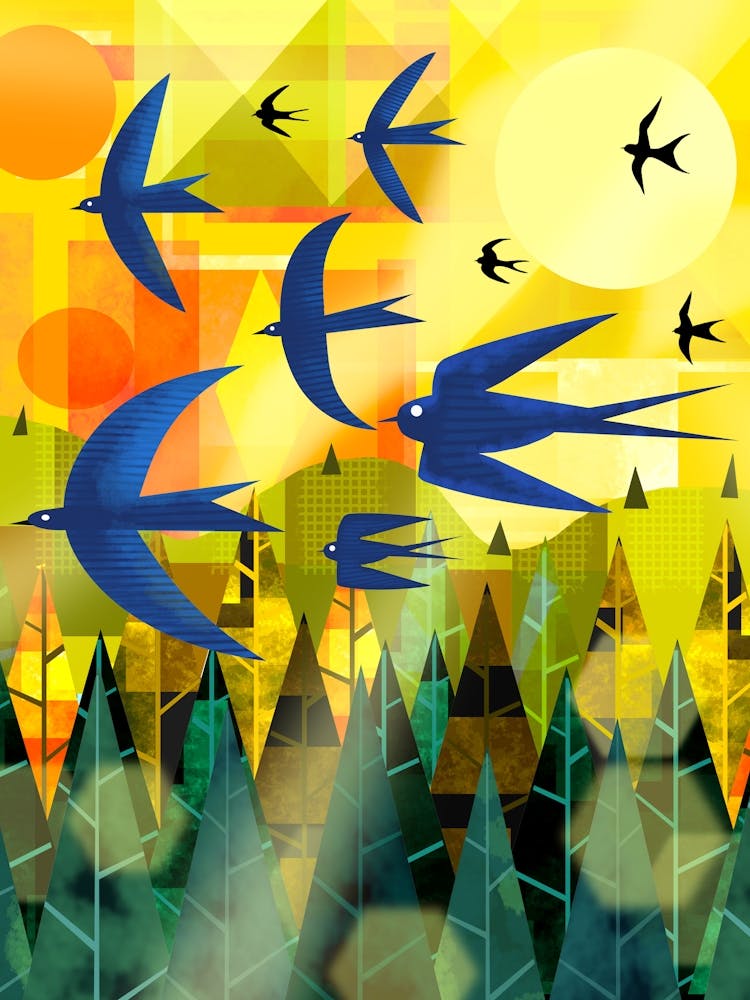 Swallows in Flight