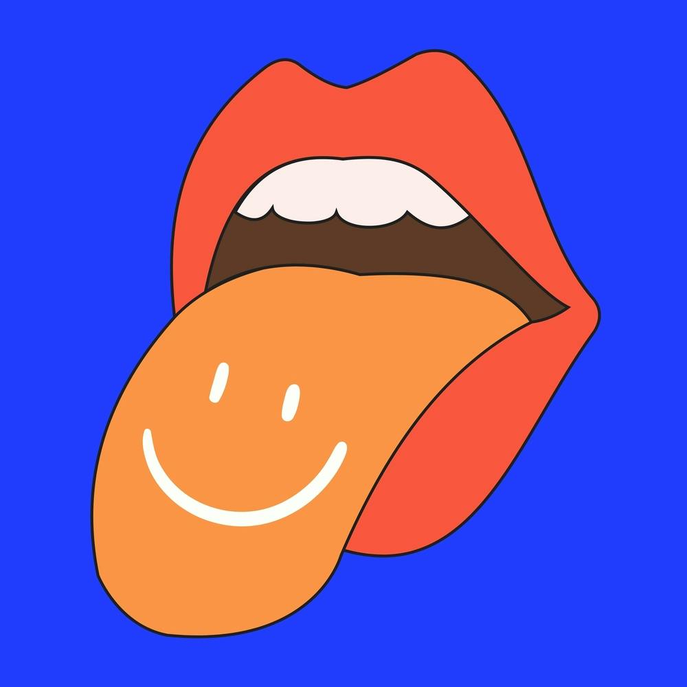 Bright Smiley Mouth Electric Blue