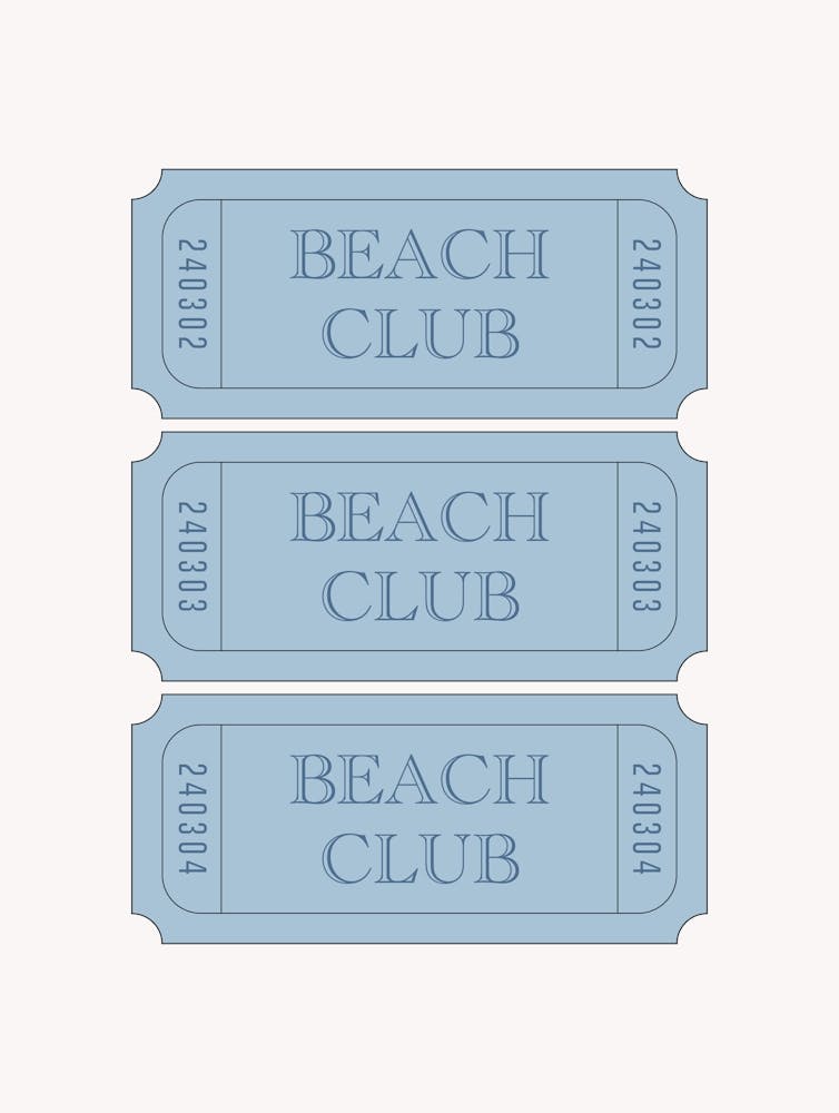 Beach Club Ticket - Blue