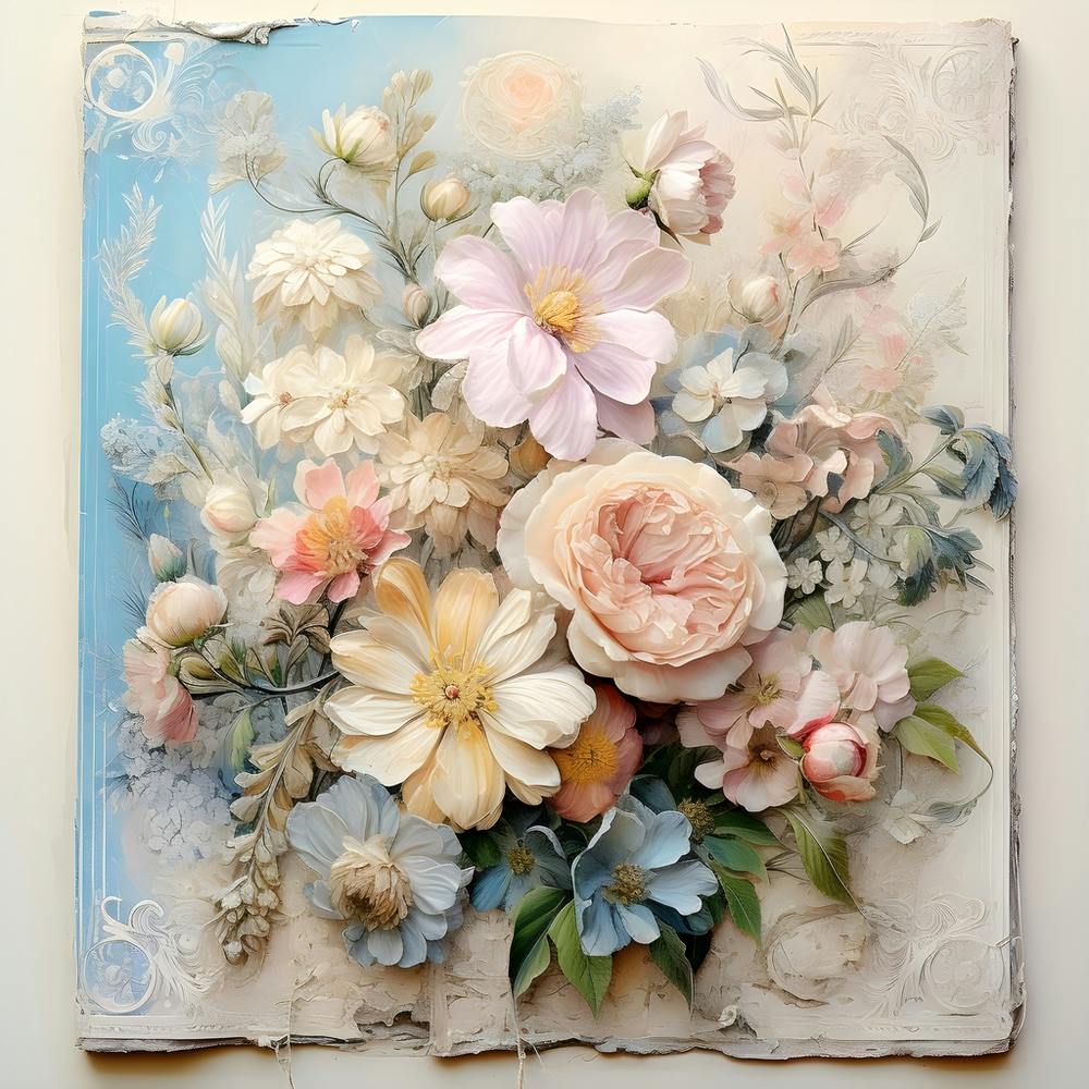 Vintage Pastel Flowers 16