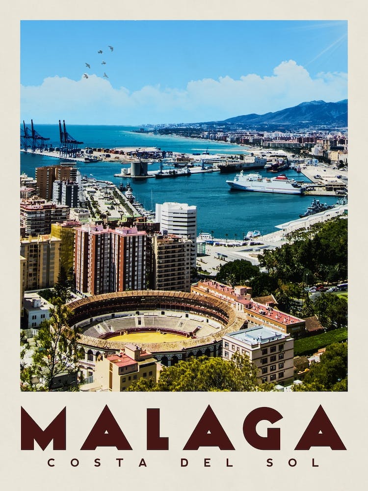 Malaga Spain Travel Poster