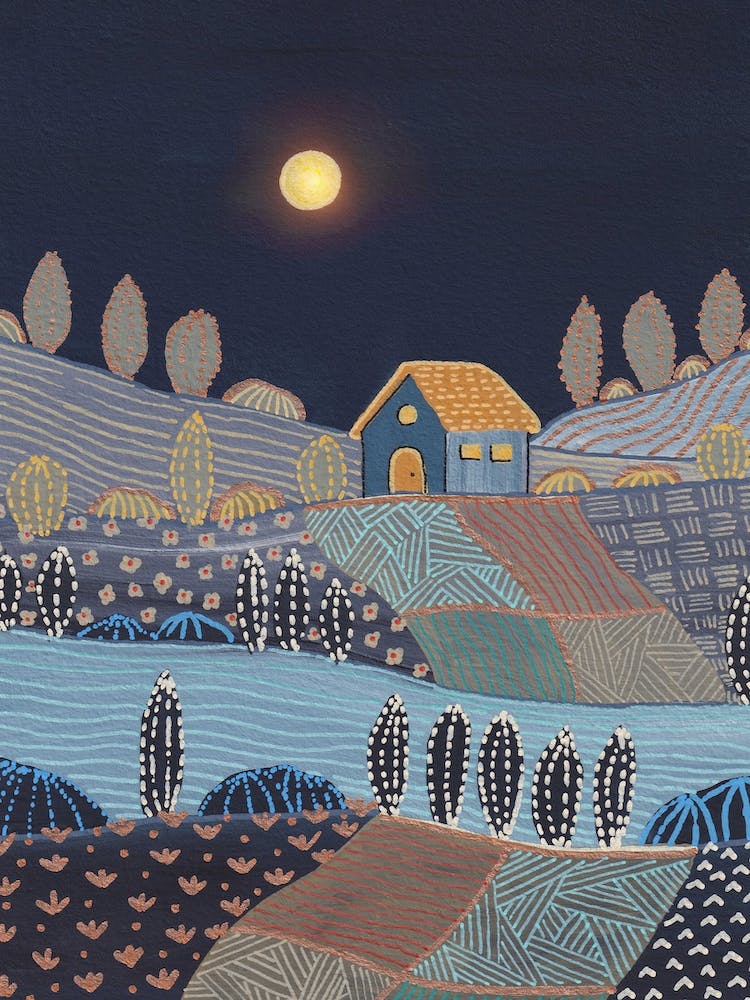 Midnight And Patterned Hills 2