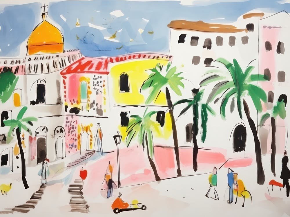 Catania Italy Cute Watercolour Illustration 3