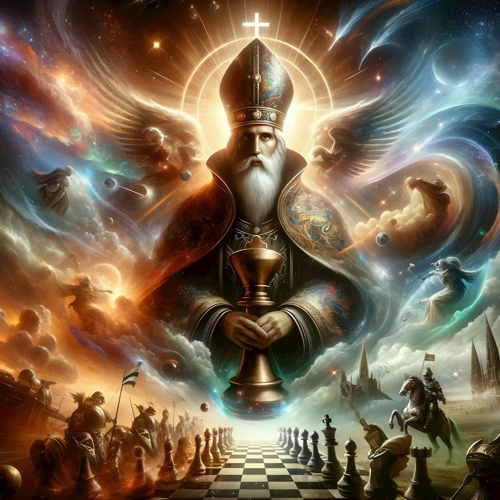 Cosmic Checkmate: The Divine Gambit
