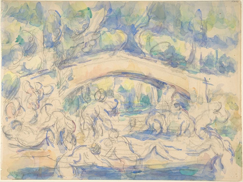 Bathers Under A Bridge, Paul Cezanne