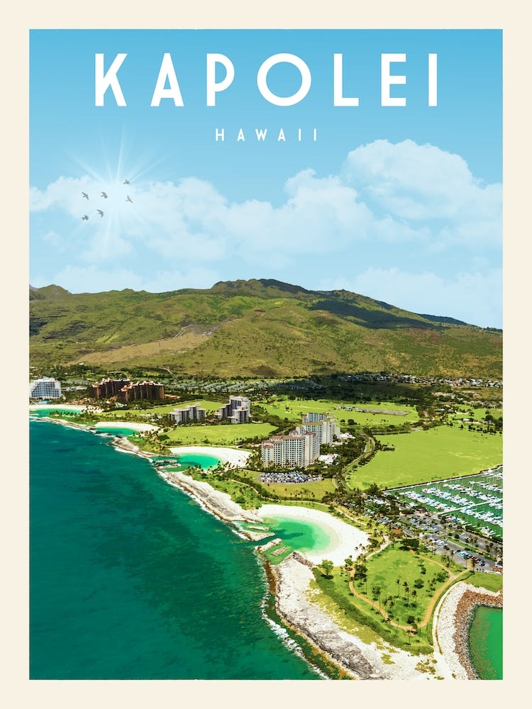 Kapolei Hawaii Reise Poster