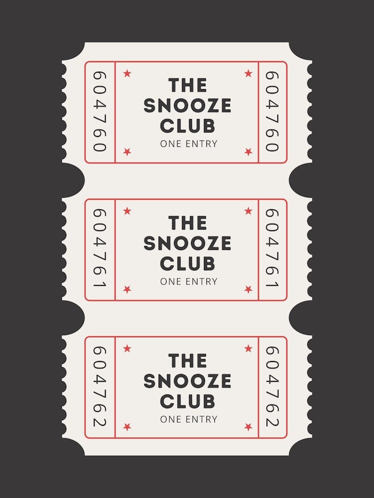 Snooze Club Black Poster