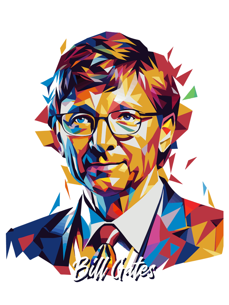 Bill Gates 2 Portrait WPAP Pop Art