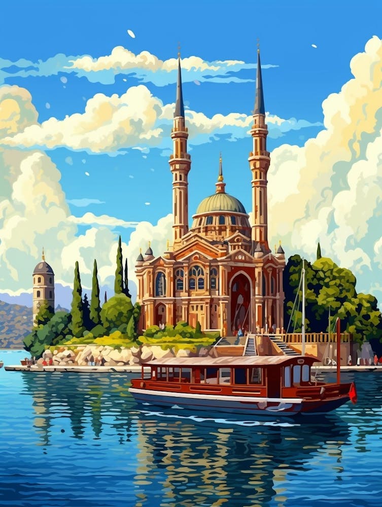 Ortaky Mosque Pixel Art 8