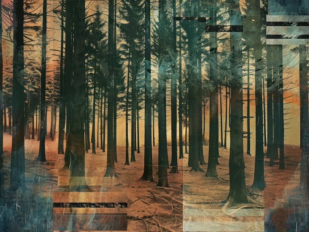 Vintage Forest Photo Collage 10