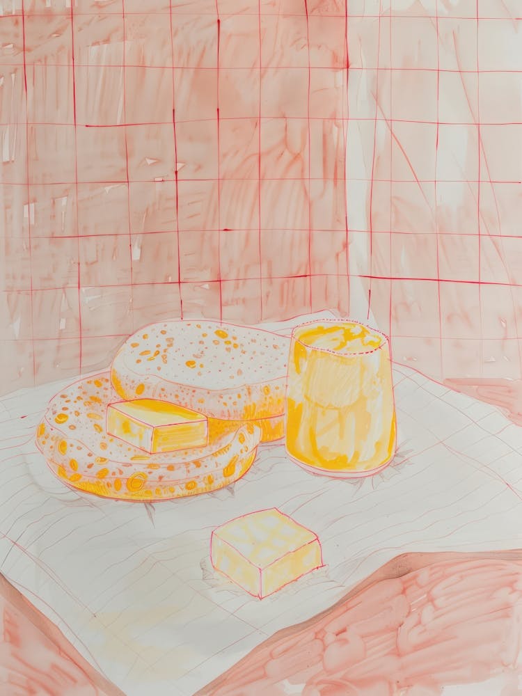 Pink Breakfast Food Crumpets 2