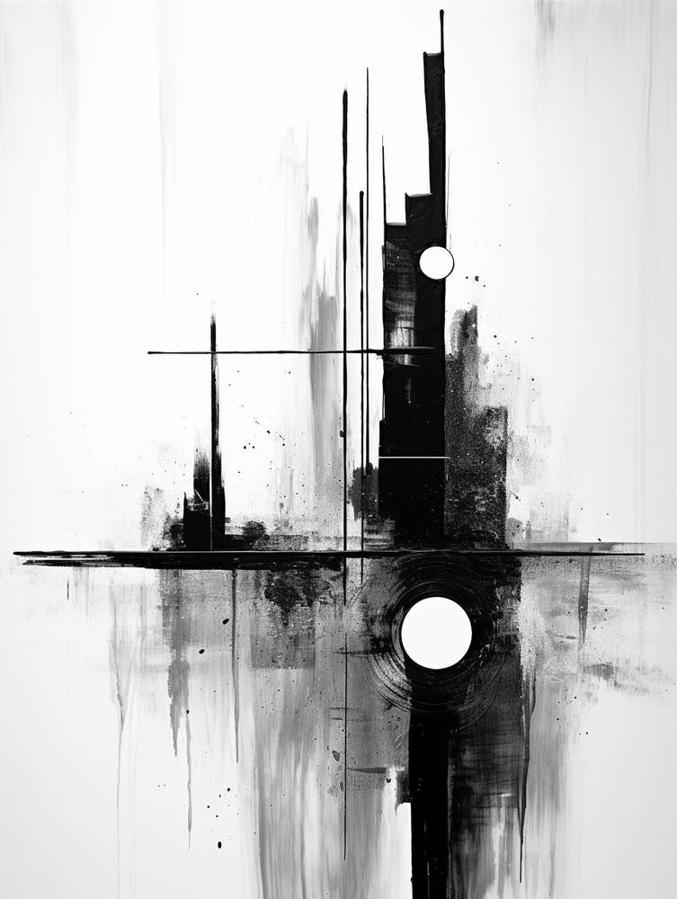 Stillness Abstract Black And White 3