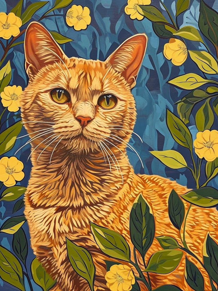 Chartreux Cat Relief Illustration 3