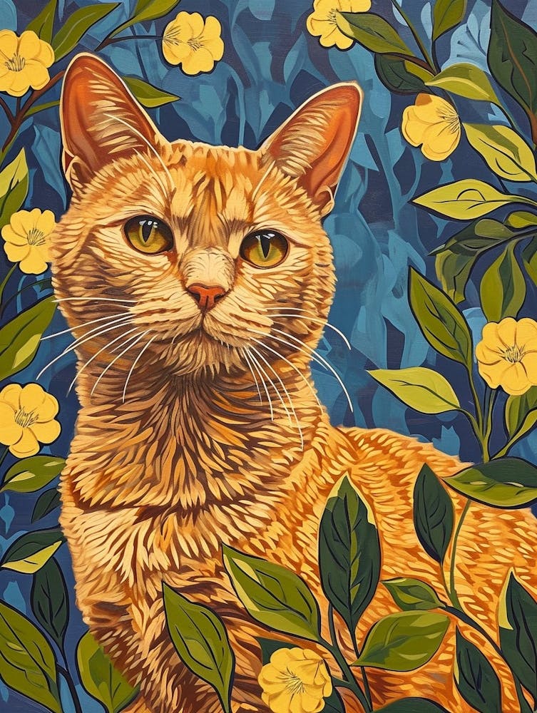 Chartreux Cat Relief Illustration 3