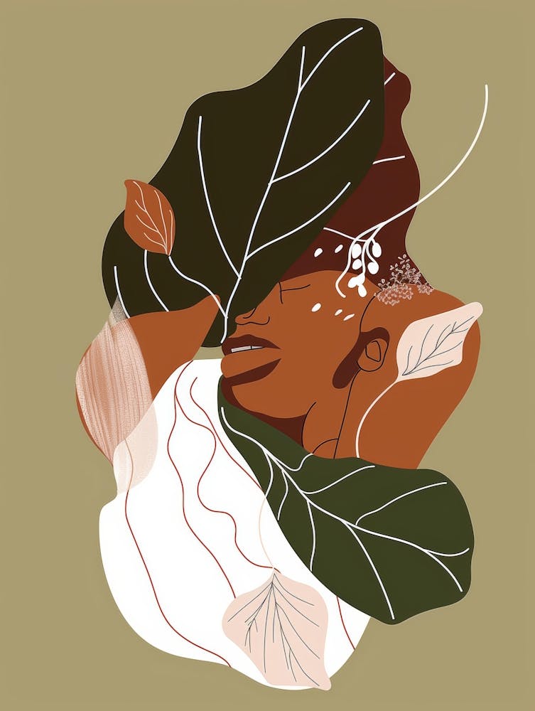 Abstract Woman With Leaves