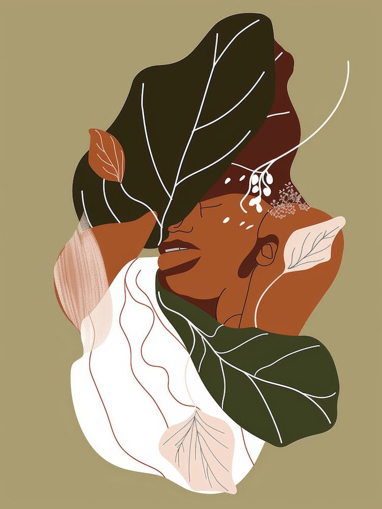 Abstract Woman With Leaves