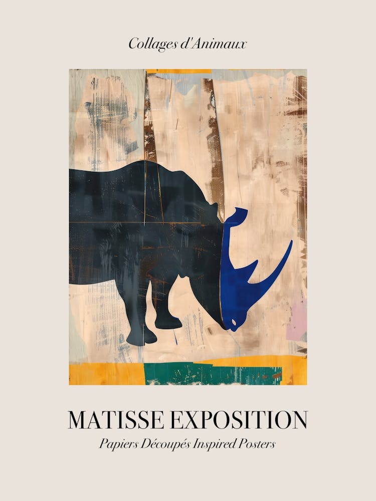 Rhino 1 Matisse Inspired Exposition Animals Poster