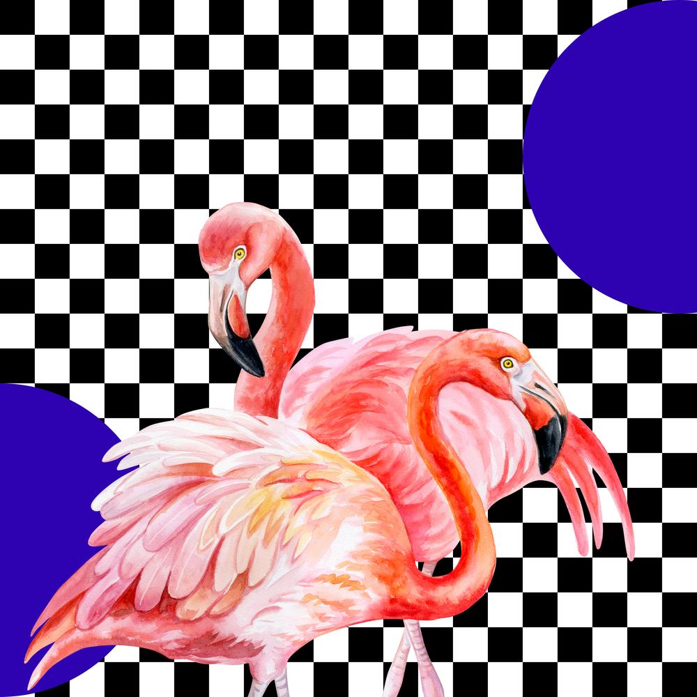 Classic Checkered Flamingo