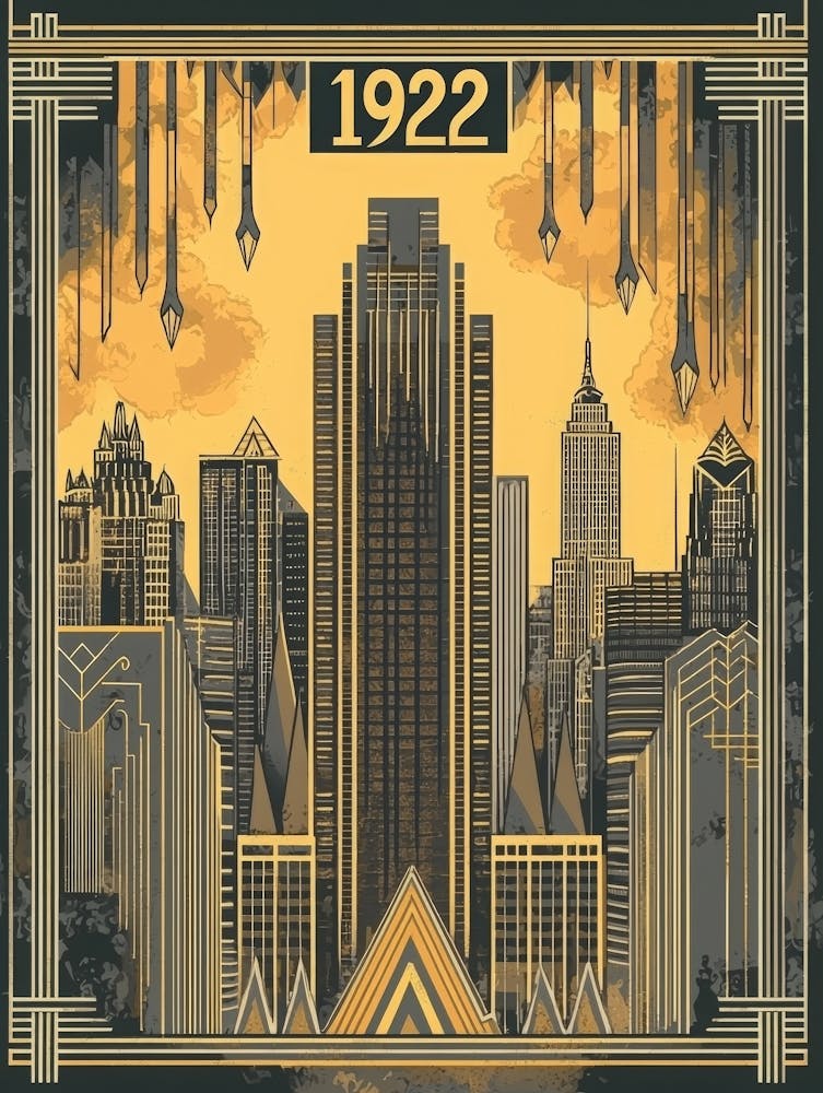 Aihrgdesign Ein Vintage-Poster, das Art-Déco-Architektur zeigt 29ab8674 B2e7 40c7 Abd3 Cc0a1d29ae62 1