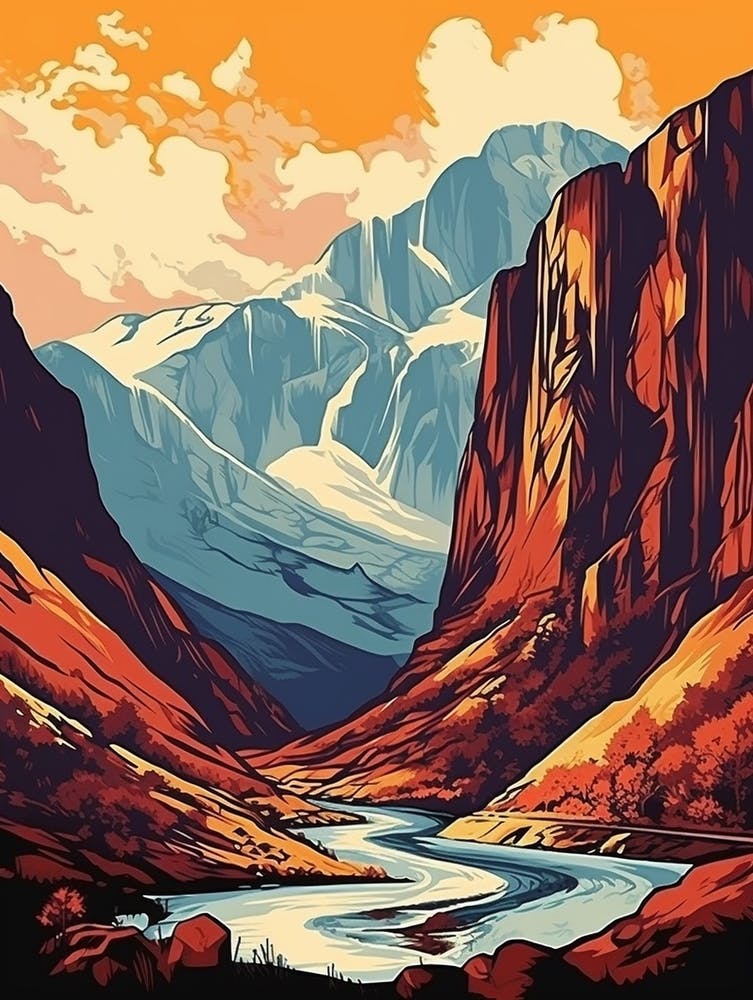 Ben Nevis Schottland 3 Vintage Reiseillustration