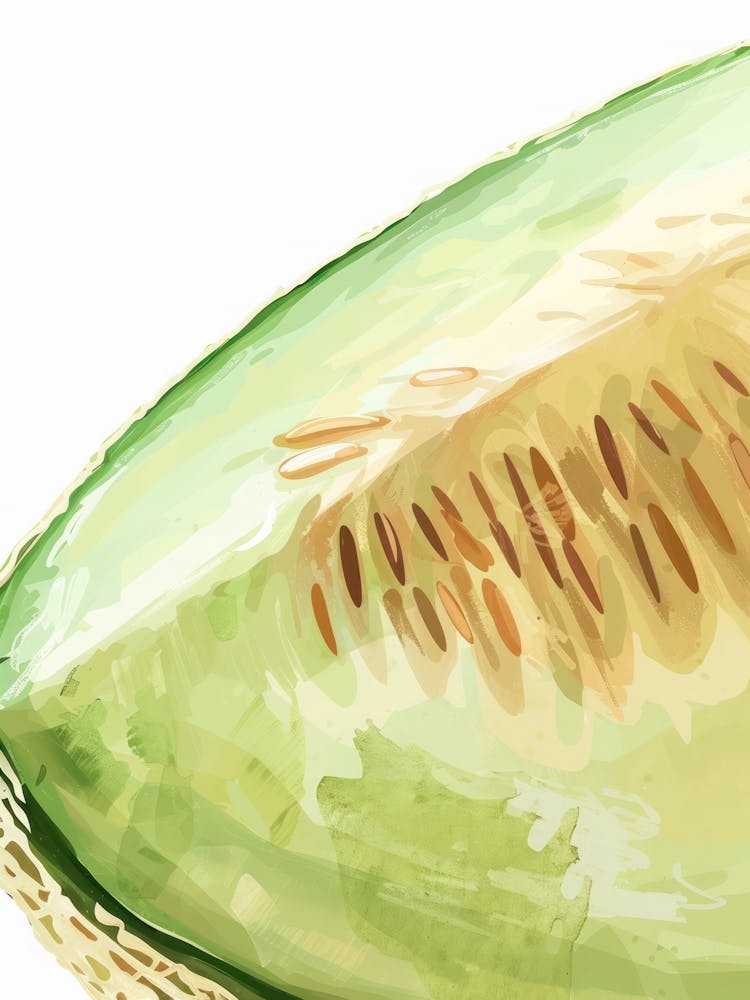 Honeydew Melon Close Up Illustration 4