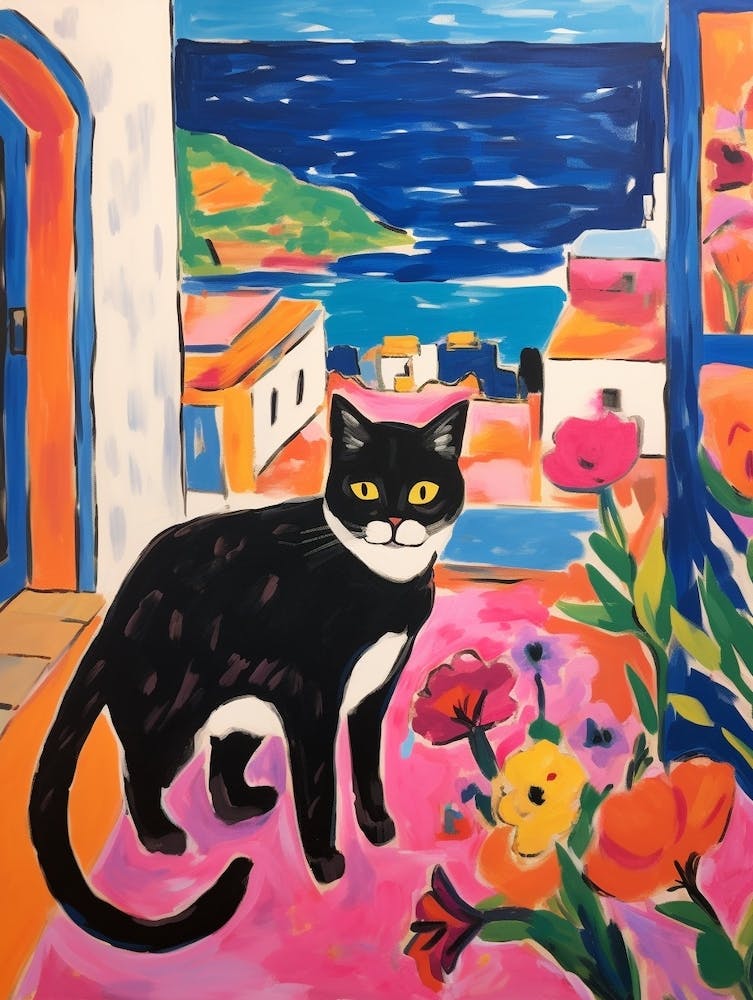 Painting Of A Cat In Ibiza Spain 3