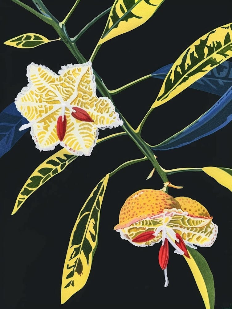 Neon Flowers On Black Bergamot 1