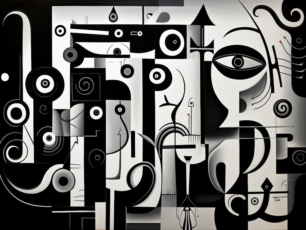 Harmony And Discord Abstract Black And White 3