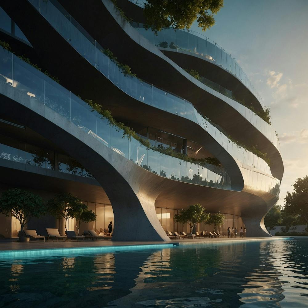 Futuristisches Apartmentgebäude