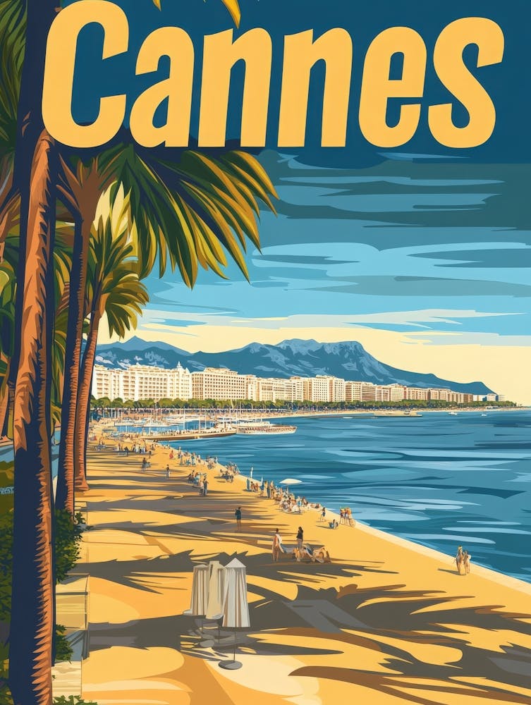 Aihrgdesign A Vintage Travel Poster Of Cannes