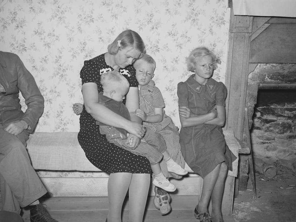 Tired Spectators At The Square Dance, Pie Town, New Mexico By Russell Lee