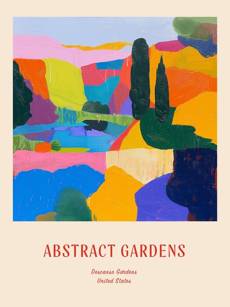 Colourful Gardens Descanso Gardens Usa 4 Red Poster